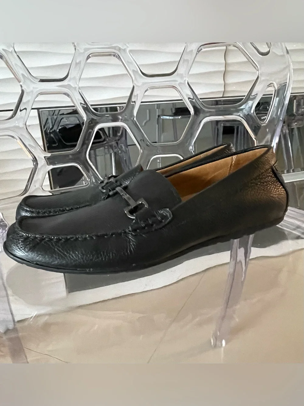 Vionic Mason Black Leather Bit Loafers US 10.5